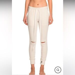 NWT Tate Jones WOMEN'S SLIT KNEE SWEAT Pepper White XS $195 MSRP